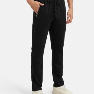 jockey 9510 men's super combed cotton rich slim fit mid rise trackpants with side and back pockets